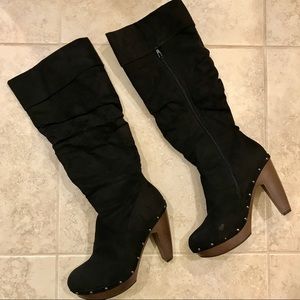 ❤️Black & brown healed boots